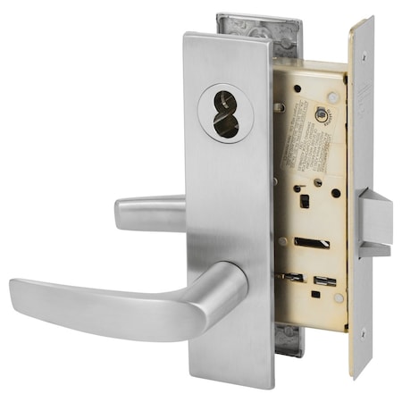 Sargent Office or Entry Mortise Lock, LE1 Escutcheon, B Lever, LFIC Prep Less Core, Satin Chrome 60-8205 LE1B 26D